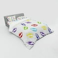 thumbnail image 3 of Colorful Duvet Cover Set, Make up Cosmetics Theme Lipstick Colored Lips Kisses Seductive Feminine Art, Bedding Set with Shams and Fitted Sheet, 3 Sizes, by Ambesonne, 3 of 3