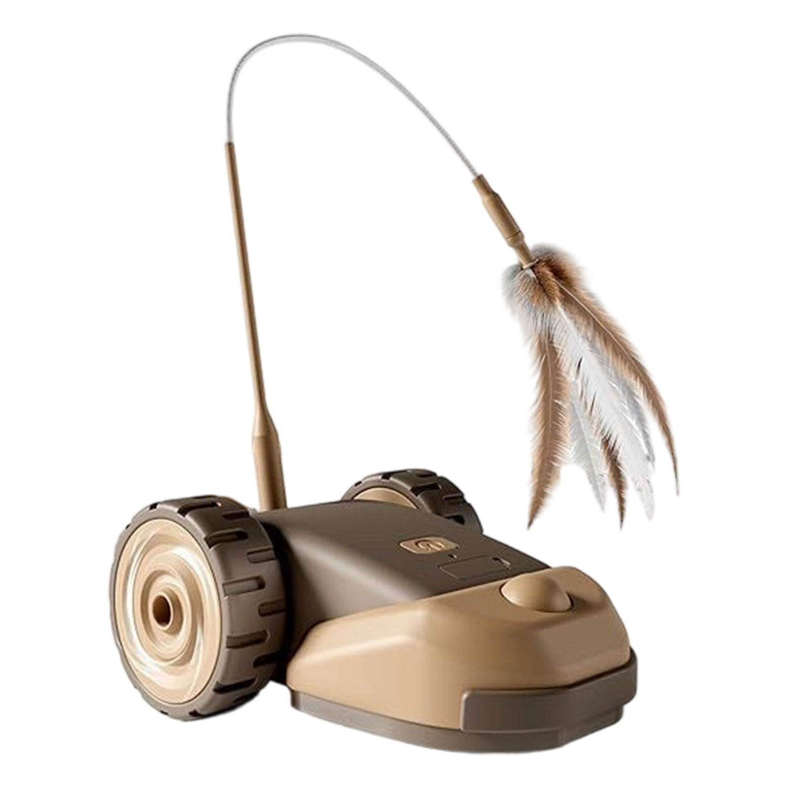 3-in-1 Interactive Cat Toy - 2-Speed Automatic Moving Mouse Cat Toys Self Play with Hanging Feather String Ribbon and Wiggly Silicone Mice Tail for Bored Indoor Adult Cats Kittens