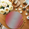 thumbnail image 2 of Red Grey Ombre Round 13 Inch Placemats Set of 6, Modern Gradient Abstract Art HeatResistant Non Slip Place Mats for Dining Table, Wipeable Braided Kitchen Table Mats for Housewarming, 2 of 9