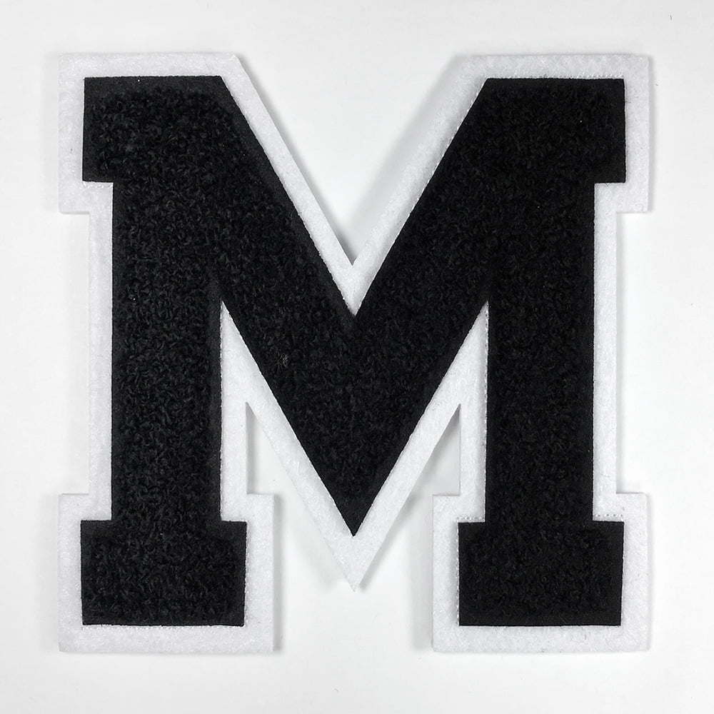 DTBAIYYN Varsity Letter Patches White Iron on Letters for Clothing Chenille  Letter Patches for Backpacks Large Iron on Embroidery Letters
