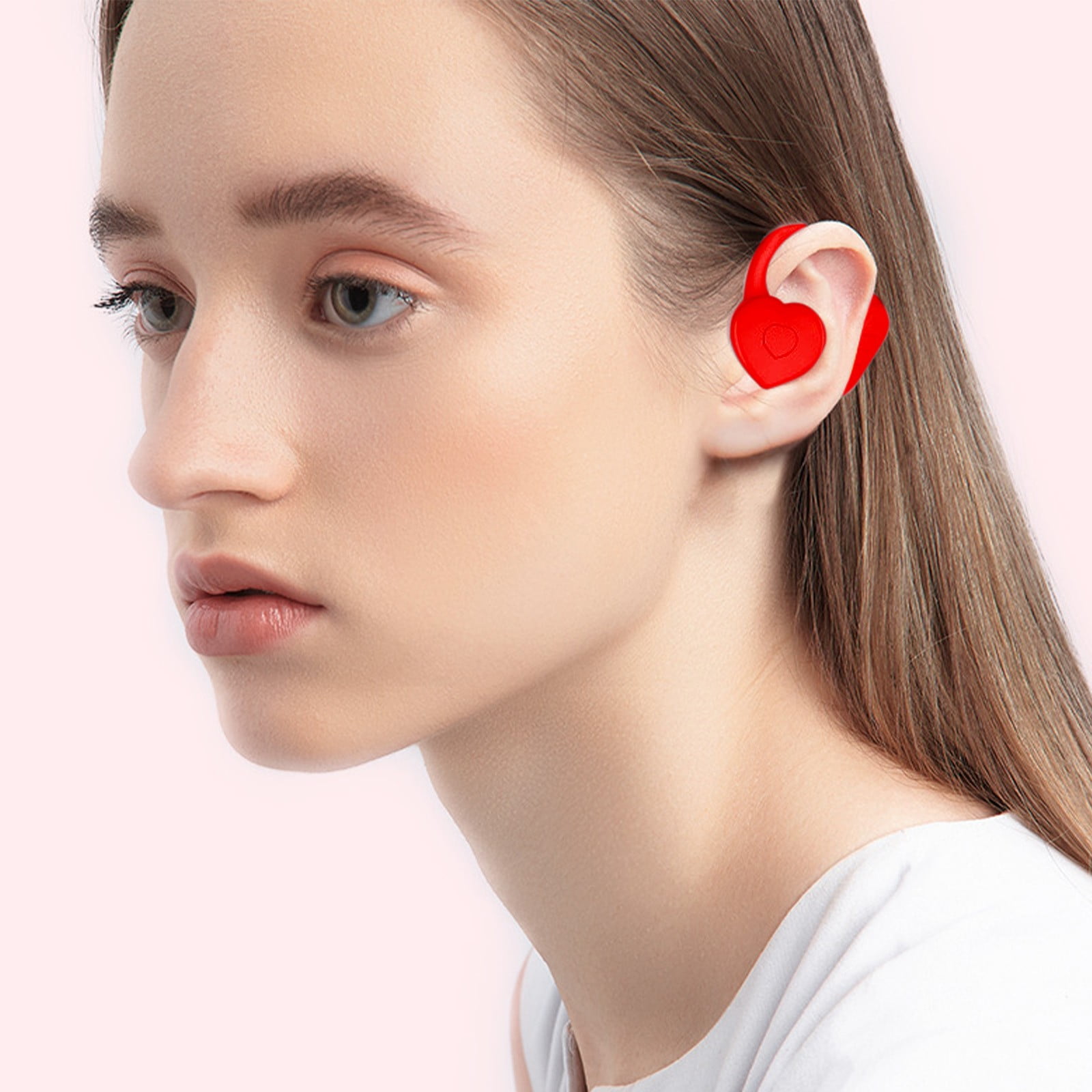 Bluetooth Headphones True Wireless Earbuds 60H Playback LED Power Display Earphones with Wireless Charging Case IPX5 Waterproof in-Ear Earbuds with Mic for TV Smart Phone Laptop Computer Sports - Red