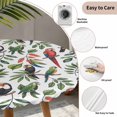 thumbnail image 6 of Farmhouse Parrots Fitted Tablecloth with Elastic Edged, Round Table Cloth for Dining Table, Spring Summer Botanical Leaf Watercolor Waterproof Oil Proof Table Cover for Indoor Outdoor 45"-54", 6 of 8