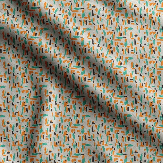 Soimoi Abstract Print, Silk Fabric, Decor Sewing Fabric by The Yard 42 Inch Wide,Decorative Fabric for Shirts Suits Ties, Cream