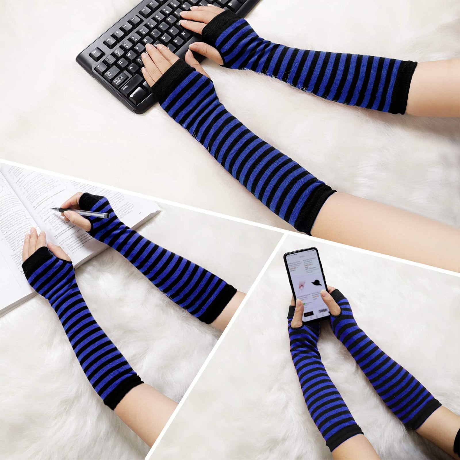 Clearance! Fdelink Fingerless Gloves Long Warmer Punk Gothic