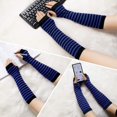 thumbnail image 6 of Clearance! Fdelink Fingerless Gloves Long Warmer Punk Gothic Gloves Arm Sleeve (Blue), 6 of 6