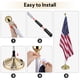 thumbnail image 3 of Yescom 6FT Telescoping Indoor Flag Pole Kit Aluminum Sliver Pole Ball Topper with 3x5Ft US Flag & Base Stand 2 Pack Yescom Modern, 3 of 11