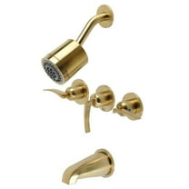 Centurion Three-Handle Tub & Shower Faucet, Brushed Brass