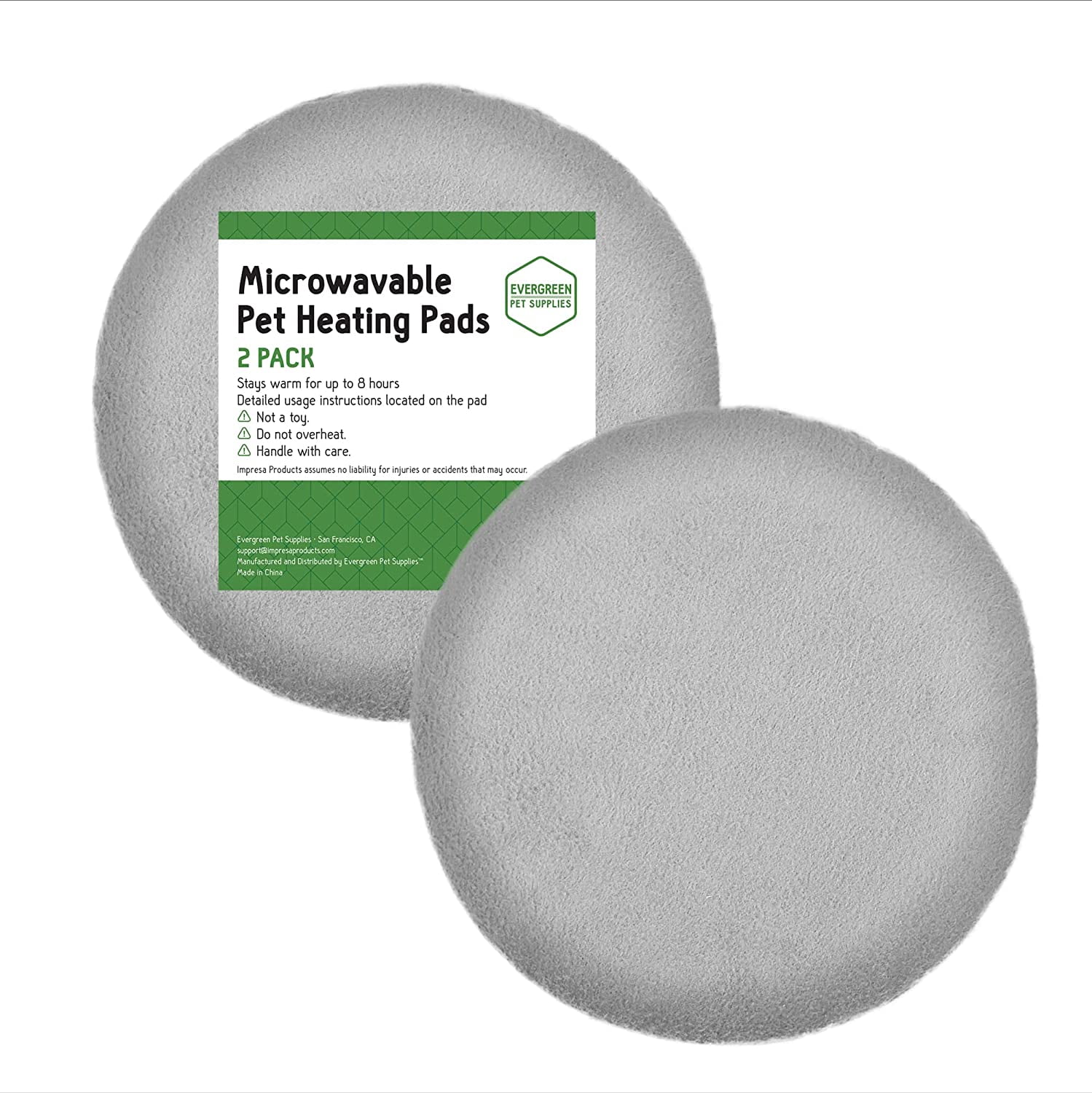 2Pack 9" Round Microwave Pet Heating Pad