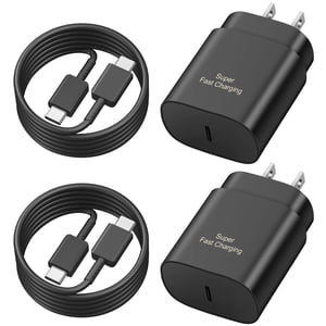 JUCDEKE 25W USB-C Fast Charger 2-Pack with 6ft Cable