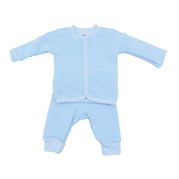 Conjunto Baby Creysi Niño 3M Pantalón y Playera con Abotonado Frontal Azul 2 Piezas