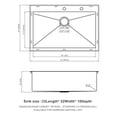 thumbnail image 7 of Kitchen Sink 33x22 inch Kitchen Sink Drop-In 16 Gauge Stainless Steel Single Bowl Topmount Kitchen Sink,Stainless Steel Kitchen Sink, 7 of 7