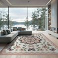 thumbnail image 2 of ODIKA 6'x9' Washable Area Rug Non-Slip, Easy Care, Scattered Butterfly Motifs Entry Polka Dot Pink Cute Navy Playful for Family Room, Living Mater Bedroom, 2 of 7