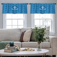 thumbnail image 4 of LALILO Kitchen Curtain Valance Waves And Light Blue Rod Pocket Window Curtain 52"x 18" Set of 2, 4 of 5