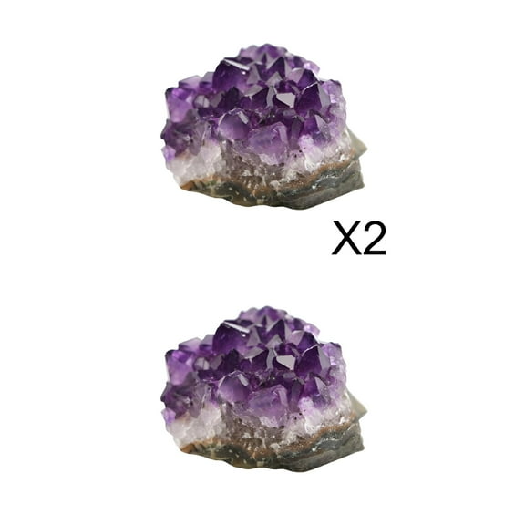 LAMIRO 3x Natural Amethyst Crystal Bookends Geode Cluster Decor
