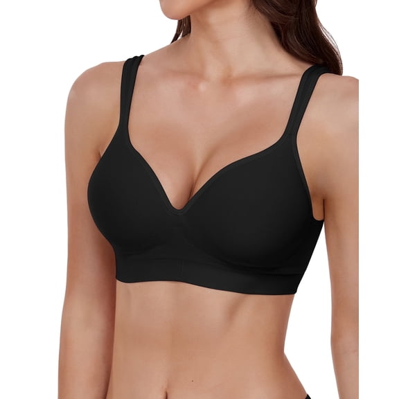 Womens Wireless Bras No Underwire Bras Push Up Bra Comfort Seamless Supportive Full Coverage Everyday Bras