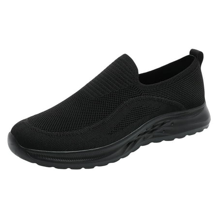 Huesdet Walking Shoes for Mens Hands Free Shoes Slip On Tennis Sneakers Lightweight Breathable Slip in Shoes Running Shoes Workout Shoes(Black 9.5)
