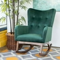 thumbnail image 2 of Pemberly Row Mid-Century Modern Tight Back Velvet Rocking Chair in Yellow, 2 of 3