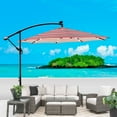 thumbnail image 2 of Outdoor Umbrella with Lights, 10FT Solar LED Offset Patio Umbrella, Hanging Cantilever Market Patio Umbrella with Crank, Cross Base, Backyard Offset Umbrella for Garden Pool Deck, L6084, 2 of 8