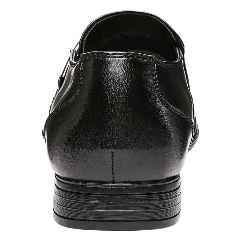black dress with leather accents BACK TO BUSINESS FAUX LEATHER DETAIL PLEATED BLAZER DRESS  AKIRA