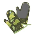 thumbnail image 3 of XMXT Silicone Oven Mitts, Fun Green Dinosaur Thickened Non-Slip Oven Gloves, 2 Pcs, 3 of 9