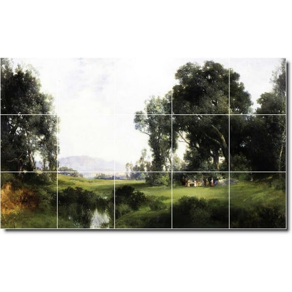Ceramic Tile Mural-Thomas Moran Landscapes Painting 579. 30" w x 18" h using (15) 6 x 6 ceramic tiles
