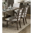 thumbnail image 3 of Modern Dining Set 7pc Extendable Dining Table and 6 Arm Chairs Brown Finish with Gold Tipping, 3 of 7