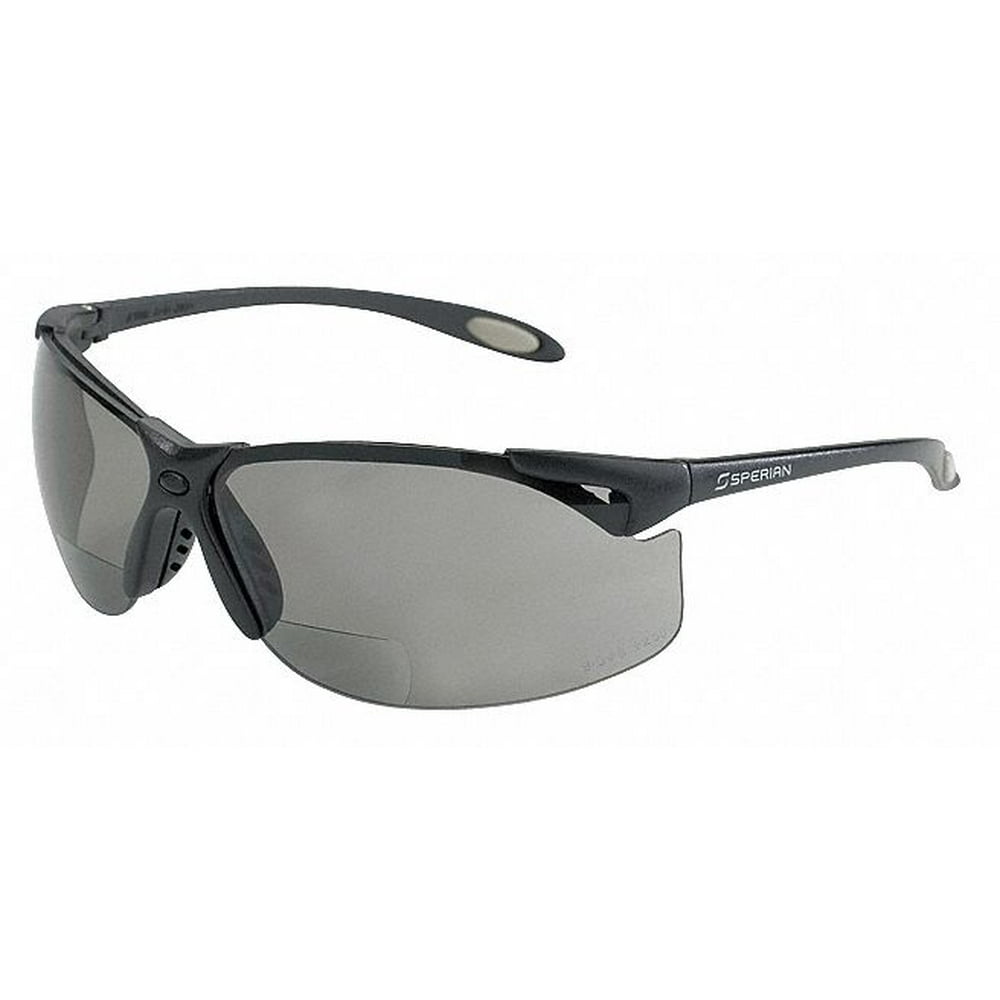 Gray ScratchResistant Bifocal Safety Reading Glasses, +1.5 Diopter