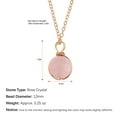 thumbnail image 4 of Natural Stone Beads Healing Crystal Lucky Blessing Protection Raw Gemstone Pendant Necklace for Women Men, Rose Quartz, 4 of 7