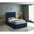 thumbnail image 4 of Meridian Furniture Pierce Navy Linen Textured Fabric Twin Bed, 4 of 17