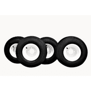 Antego Tire and Wheel 18x8.50-8 with 8x7 White Assembly for Golf Cart and Lawn Mower (Set of 4)