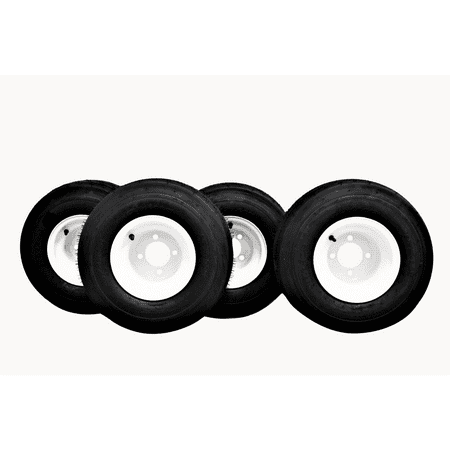 Antego Tire and Wheel 18x8.50-8 with 8x7 White Assembly for Golf Cart and Lawn Mower (Set of 4)