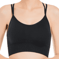 thumbnail image 2 of SOMER Sports Bras for Women 2 Pieces Padded Workout Wireless Padded Yoga Bra Tank Top Sexy Crisscross Back High Impact Longline Workout Bra Black+White, 2 of 7
