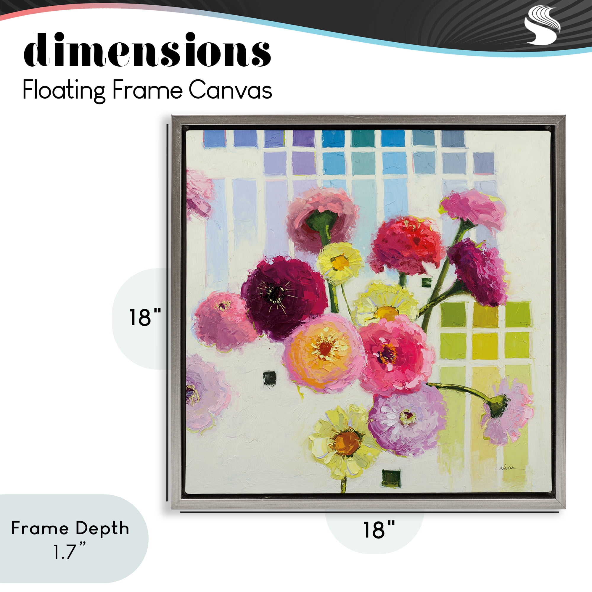 Stupell Industries Color Chart Pastel Bloom Study Gray Framed Floater Canvas Wall Art, design by Shirley Novak