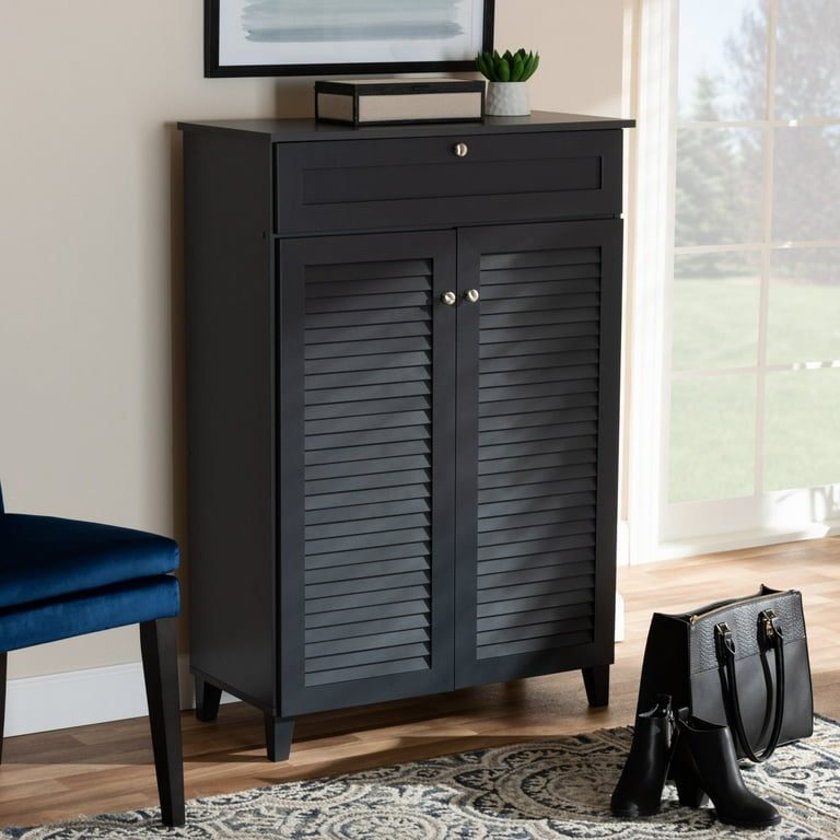 Baxton studio espresso shoe storage cabinet outlet