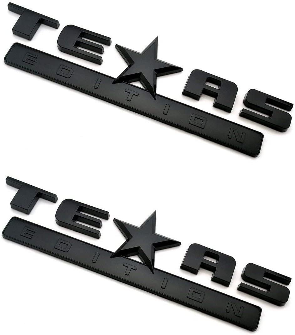 Muzzys (Set Of Three) Texas Edition Black And RED 3M Stick On Emblem Badge FITS GMC Sierra Chevy Silverado Suburban Tahoe Ford F150 Dodge Ram Nissan...