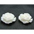 thumbnail image 2 of U8MO 10pcs White Flower Flatback Resin Cabochon 28mm DIY Embellishments, 2 of 5