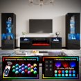 thumbnail image 4 of PLAUIN Fireplace TV Stand Set, 80" TV Stand & 2 LED High-Gloss Bookcases, 4 of 6