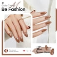 thumbnail image 5 of Modelones 32Pcs Fall Press on Nails Almond, Upgrade Short Chrome Brown Fake Nails, Reusable Nail Kit with Nail Glue Adhesive Tabs Mini Nail File, Nails Press Ons 16 Sizes, 5 of 6