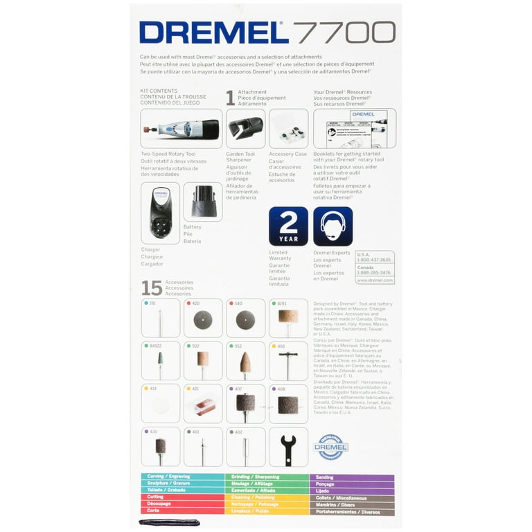 Dremel 7700 Cordless 7.2V Two Speed Rotary Tool 17 pc Box Walmart