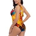 thumbnail image 4 of Goofa Colorful Paint Print Pattern Women's One Piece Swimsuits Tummy Control Bathing Suits Asymmetric One Shoulder Swimwear-XX-Large, 4 of 6