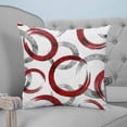thumbnail image 4 of 18x18 Pillow Covers Set of 2, Red Grey Throw Pillow Covers Decorative Couch Cushion Case, Geometric Circle Modern Abstract Simple Art Microfiber Square Pillowcases for Bedroom Car Living Room, 4 of 7
