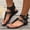 Black, variant on Women's Toe Post Thong Sandals Open Toe Ankle Strap Dressy Flat Sandals Gold 5.5(36)