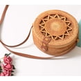 thumbnail image 2 of Bolsa de Playa XMLMRY Rattan para Mujer, Hobo Redonda Mediana Dorada, 2 of 5