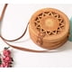thumbnail image 2 of Bolsa de Playa XMLMRY Rattan para Mujer, Hobo Redonda Mediana Dorada, 2 of 5