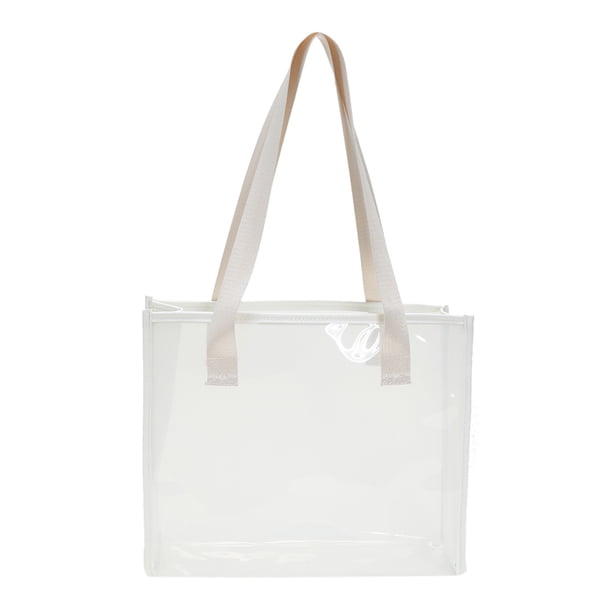 Bolsa de hombro transparente Bolsas de mujer transparentes de PVC informales para vacaciones (Beige) Likrtyny Para Estrenar