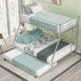 thumbnail image 3 of Aukfa Triple Bunk Bed, Twin over Full Bunk Bed with Trundle, 2 Ladders, Silver, 3 of 10