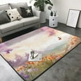 thumbnail image 2 of Watercolor lavender butterfly Print Washable Rugs Area Rugs for Living Room Large Bedroom Kitchen Rug Non-Slip Low-Pile Entryway Rug Floor Mat Carpet for Dining Laundry Room Office Rug 80x58 inch, 2 of 4