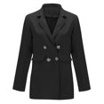 thumbnail image 5 of ITSAME Womens Plus Size Blazer, Solid Color Long Sleeve Double Breasted Lapel Fitted Slim Suit Jacket Black XL, 5 of 6