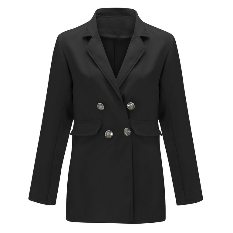 slim fit dress slacks Women's Winter Wool Dress Coat Double Breasted Pea Coat Long Trench Coat