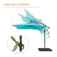thumbnail image 3 of ACEGOSES 8.2x8.2ft LED Outdoor Square Patio Offset Hanging Umbrella with Base,Steel Ribs and Lights for Deck,Garden and Yard,Lake Blue, 3 of 8